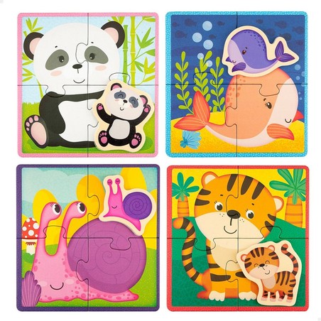 Puzzle Infantil Lisciani Giochi Animales de Madera Montessori