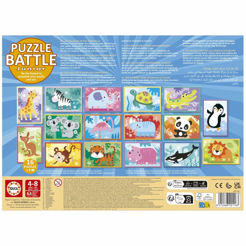 Set construcción educativo puzzle animales para niños