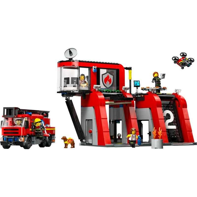 Figuras Acción Niños: Estación Bomberos LEGO City 60414 con Camión