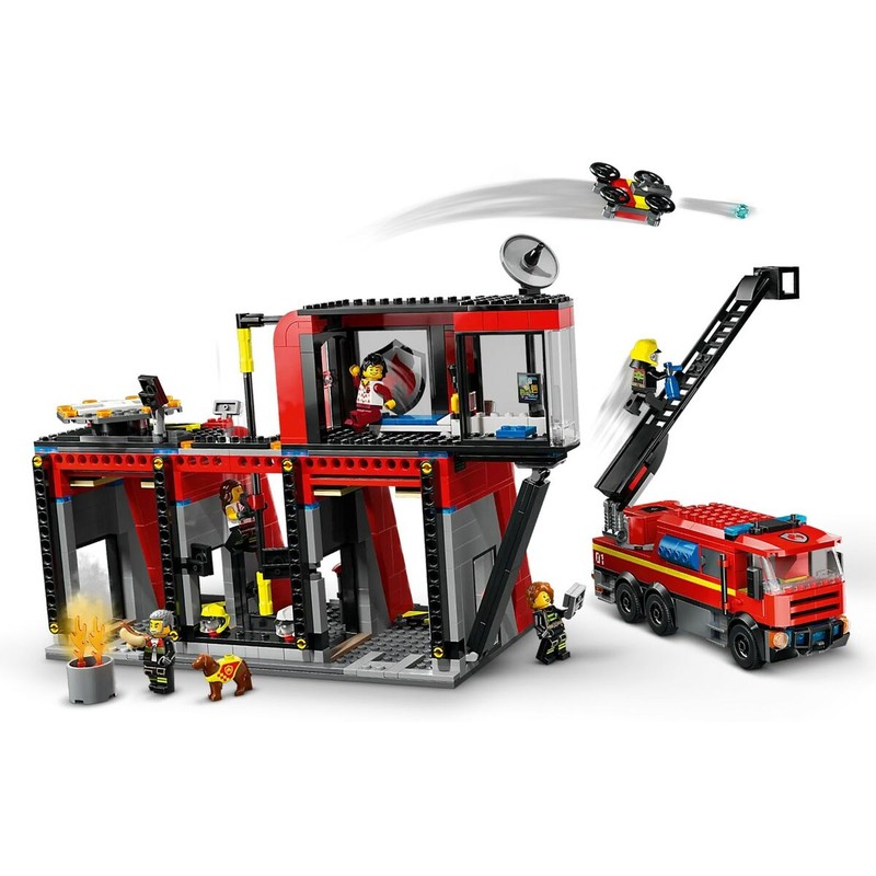 Figuras Acción Niños: Estación Bomberos LEGO City 60414 con Camión