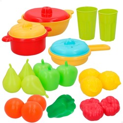 Juego Simbólico Niños AquaSport: Set de Alimentos y Menaje de Cocina 24 Piezas - Compra online en MegaJuguetes 2