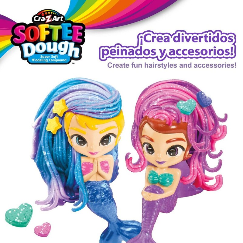 Manualidades Niños Cra-Z-Art: Juego Plastilina Pelo Sirenas (4 Uds)
