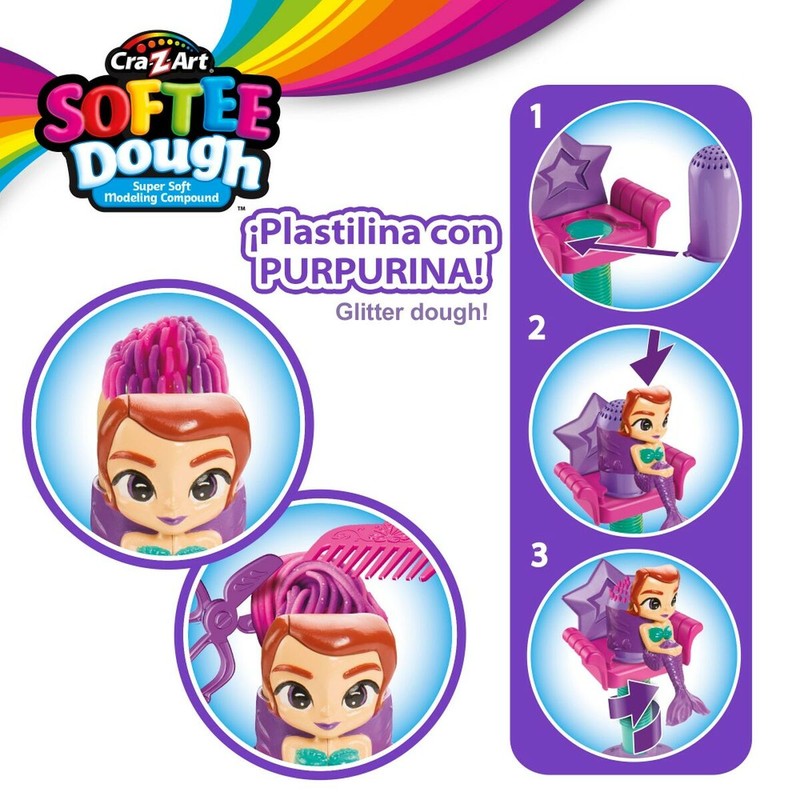Manualidades Niños Cra-Z-Art: Juego Plastilina Pelo Sirenas (4 Uds)