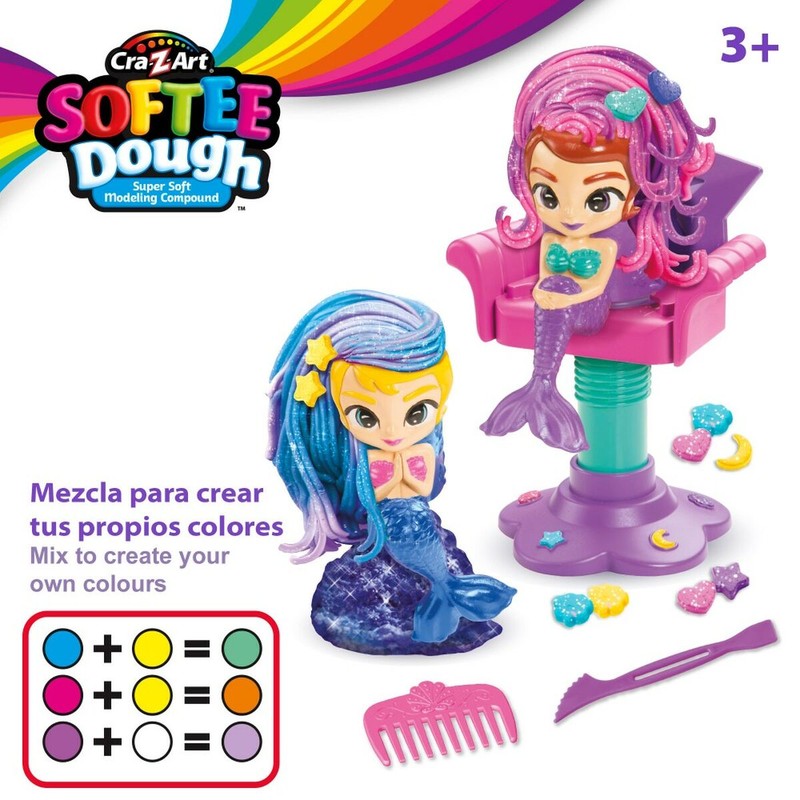 Manualidades Niños Cra-Z-Art: Juego Plastilina Pelo Sirenas (4 Uds)
