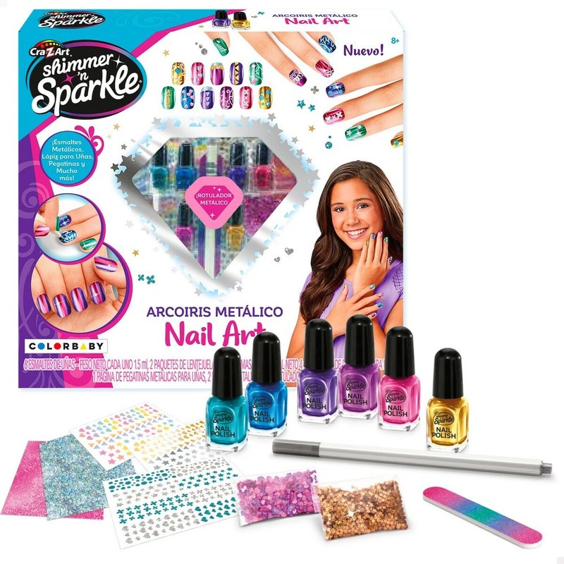 Set Belleza Infantil Uñas Cra-Z-Art Arcoíris Metálicas