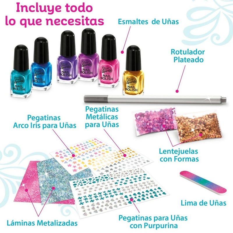 Set Belleza Infantil Uñas Cra-Z-Art Arcoíris Metálicas