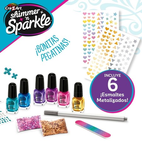 Set Belleza Infantil Uñas Cra-Z-Art Arcoíris Metálicas