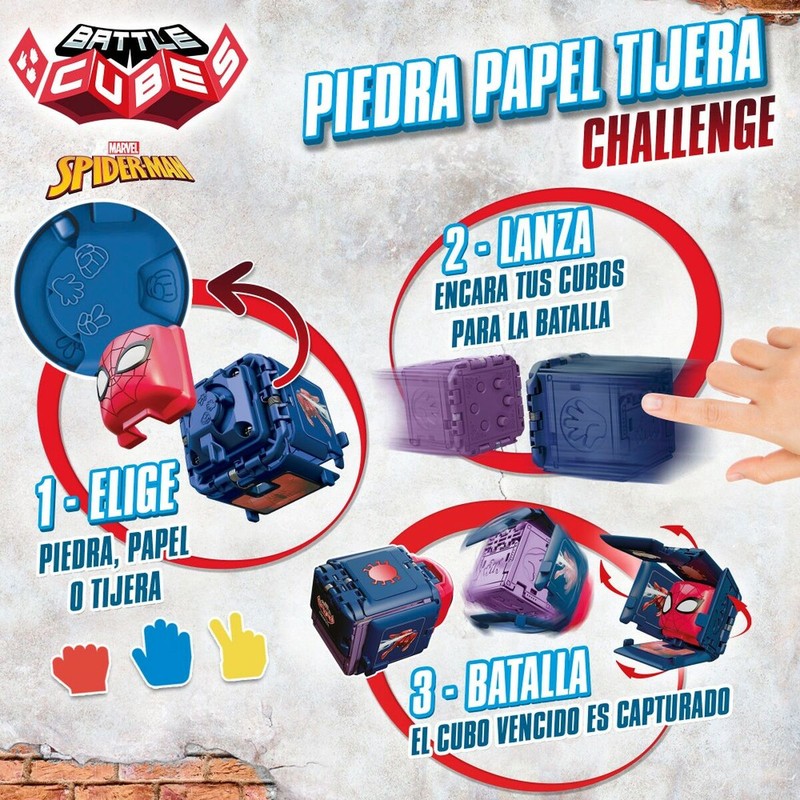 Juegos mesa niños: Spider-Man Battle Cubes de Habilidad (Pack 12 Unidades)