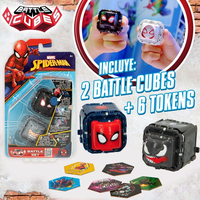 Juegos mesa niños: Spider-Man Battle Cubes de Habilidad (Pack 12 Unidades)