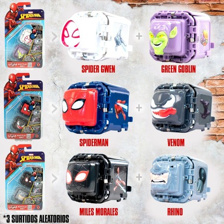 Juegos mesa niños: Spider-Man Battle Cubes de Habilidad (Pack 12 Unidades)