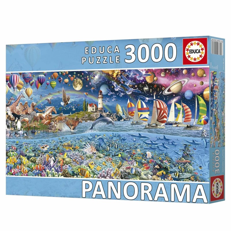 Detalle puzzle panorámico Educa cartón resistente