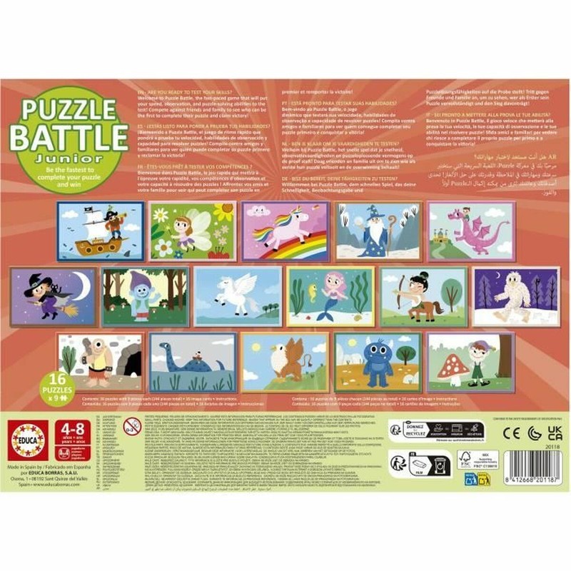 Detalle de piezas del puzzle cartón resistente Educa Battle Jr