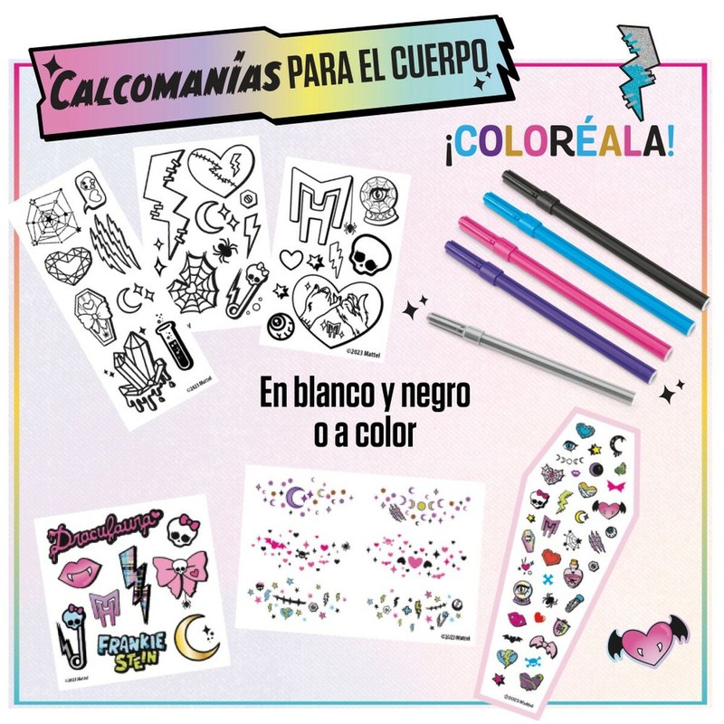 Manualidades Niños: Estudio de Moda Monster High con Tatuajes Temporales