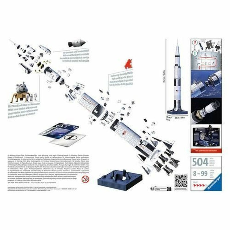 Puzzle Infantil Ravensburger Cohete Saturn V 3D