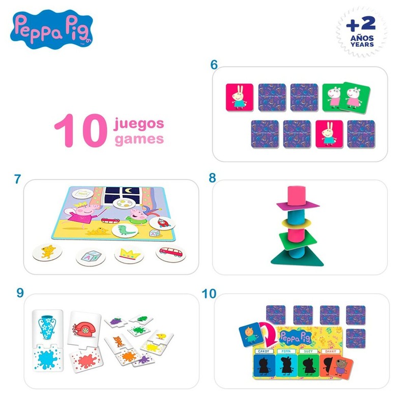 Juegos Mesa Niños Peppa Pig Edu Games Collection 10 en 1