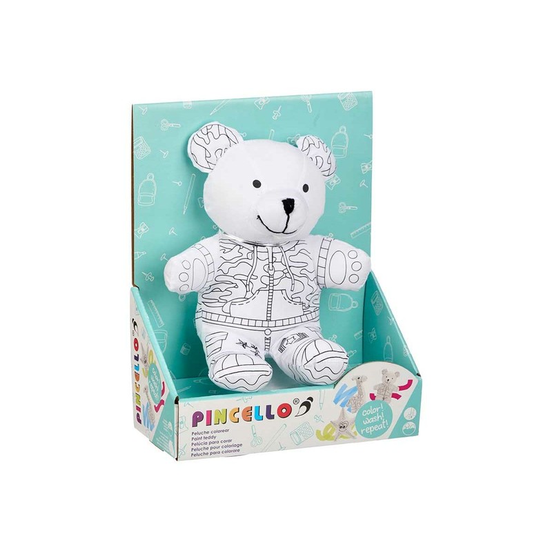 Manualidades Niños: Peluche para Colorear Pincello Oso (8 Unidades)