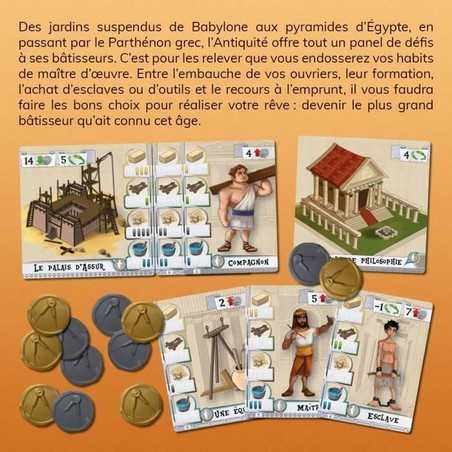 Juego de Mesa Estratégico CNMEMORY Les Bâtisseurs: Antiquité (Francés)