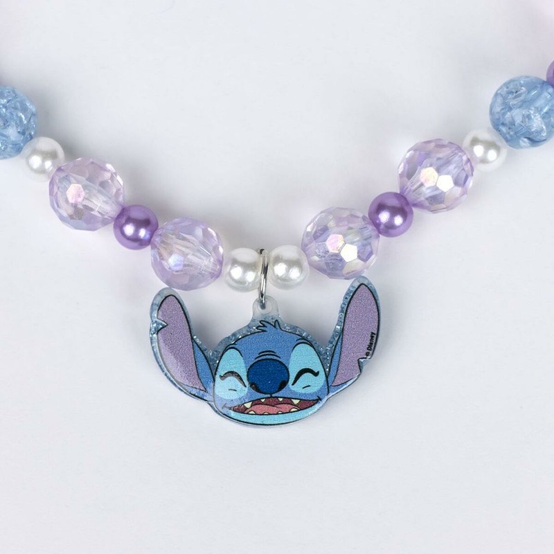 Disfraces Niños: Kit Bisutería Stitch Azul Morado 3 Piezas