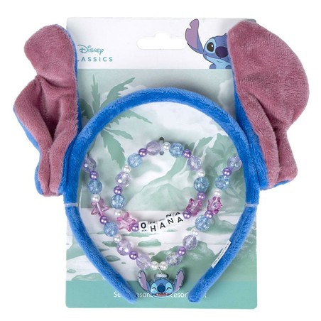 Disfraces Niños: Kit Bisutería Stitch Azul Morado 3 Piezas