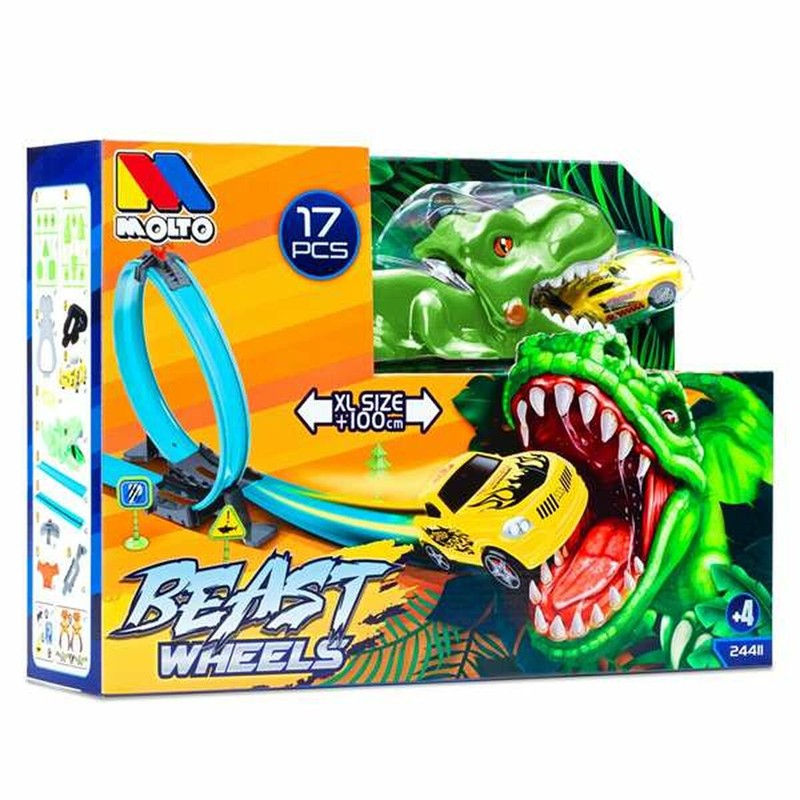 Coches Juguete Niños: Pista de Carreras Moltó Dinosaurio 107 cm - Compra online en MegaJuguetes