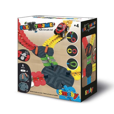 Coches Juguete Niños: Pista de Carreras Smoby Flextreme Multi-Circuits