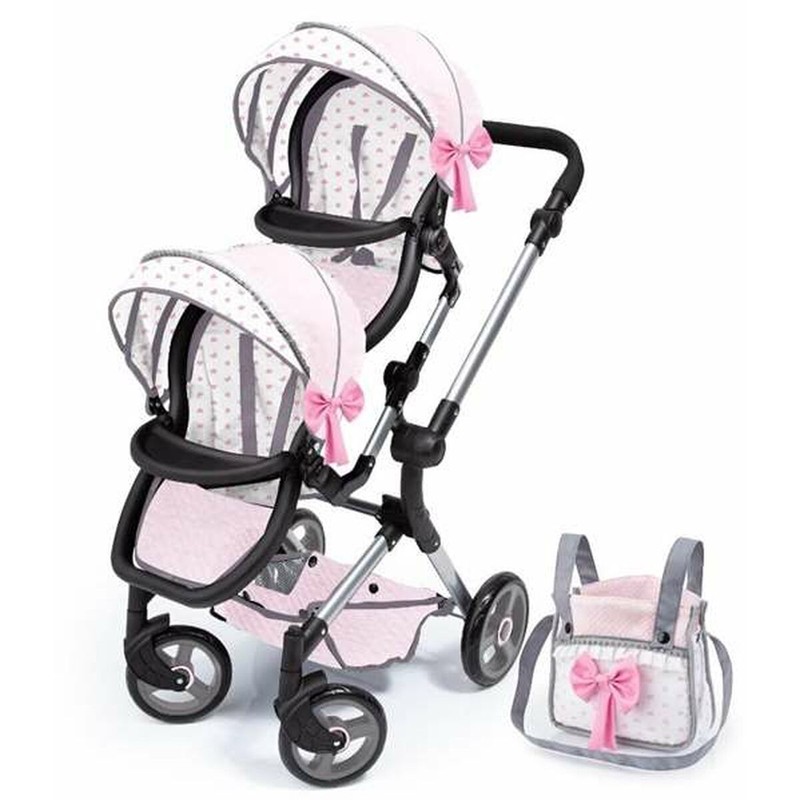 Muñecas Niñas: Carrito Gemelar Rosa Reig para Pasear - Compra online en MegaJuguetes