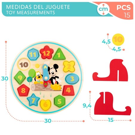 Reloj Infantil Disney de Pared - Diseño Educativo 30cm
