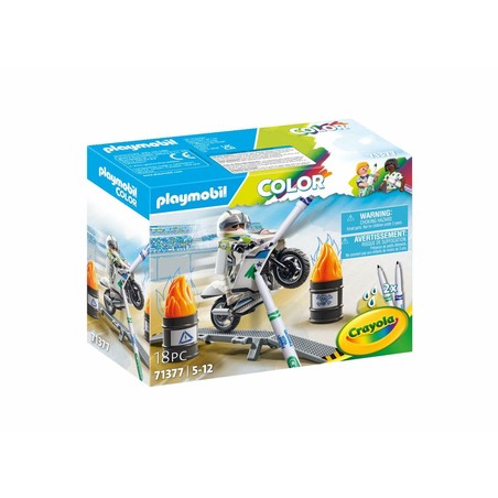 Figuras Acción Niños: Playset Playmobil Color Moto 18 Piezas