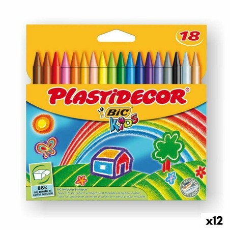 Manualidades Niños: Ceras Plastidecor Multicolor (12 Unidades) - Compra online en MegaJuguetes