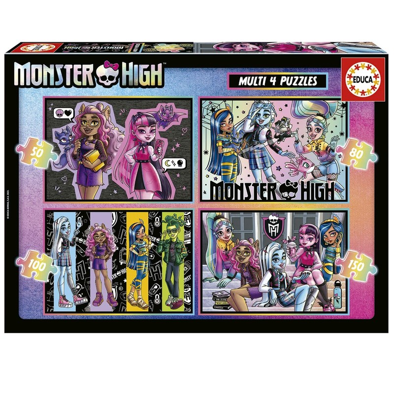 Puzzle Infantil Educa Monster High Multipuzzle Progresivo - Compra online en MegaJuguetes