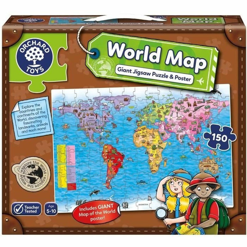 Puzzle Infantil Orchard World Map - Geografía Educativa - Compra online en MegaJuguetes