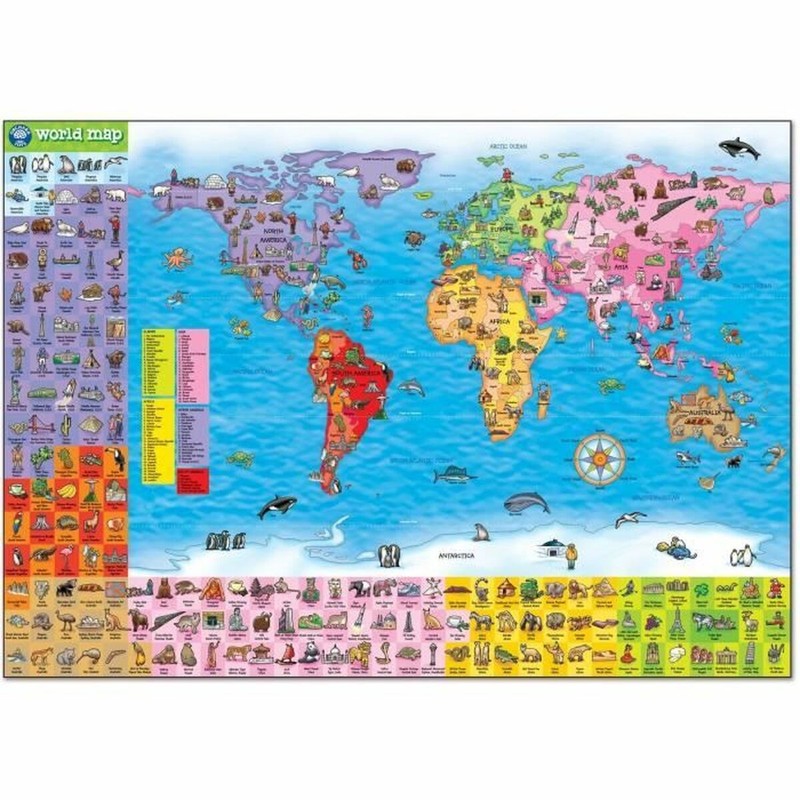 Puzzle Infantil Orchard World Map - Geografía Educativa