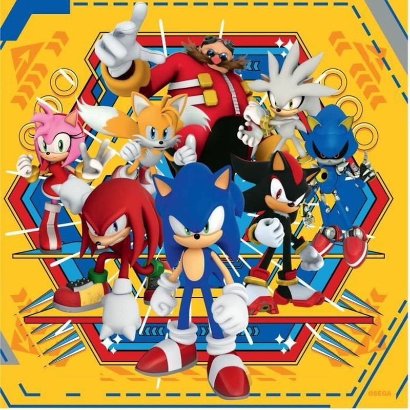 Puzzle infantil Ravensburger Sonic - 3 Rompecabezas