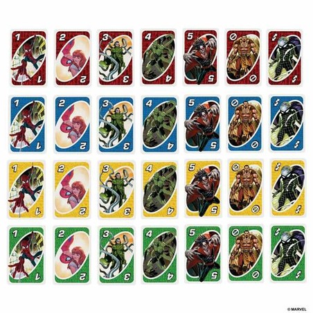 Juegos Mesa Niños: Juego de Cartas UNO Spiderman Mattel