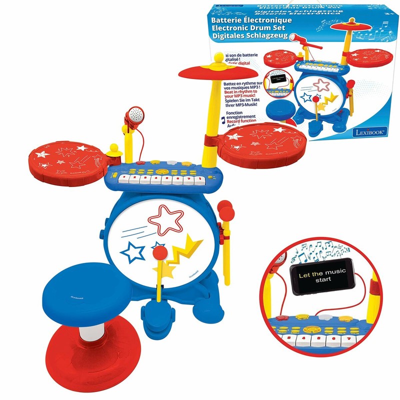 Juguetes Musicales Niños: Batería Lexibook con Luces