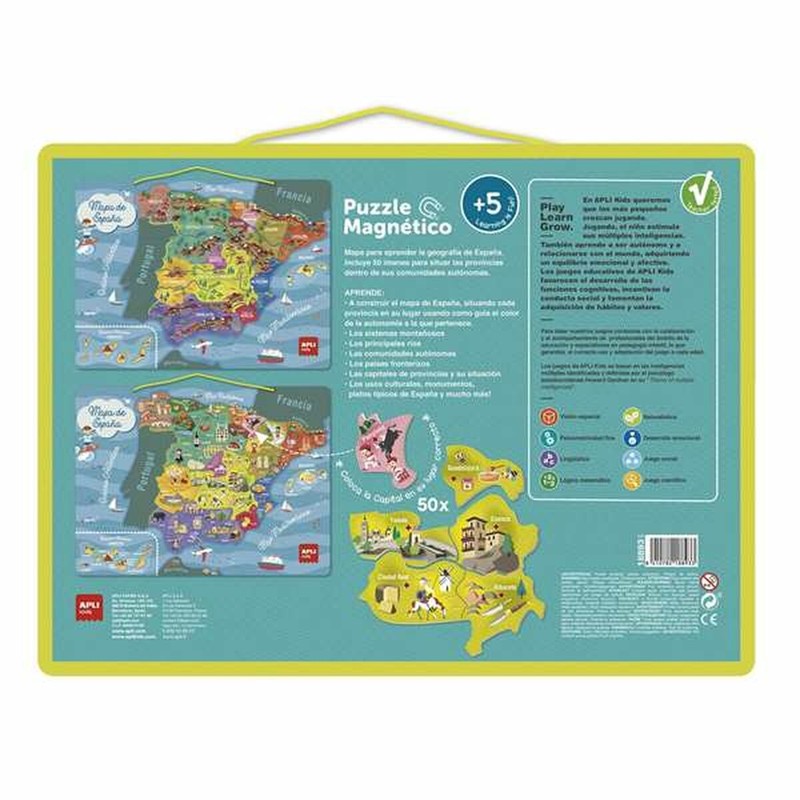 Puzzle Infantil Magnético Apli España 50 Piezas