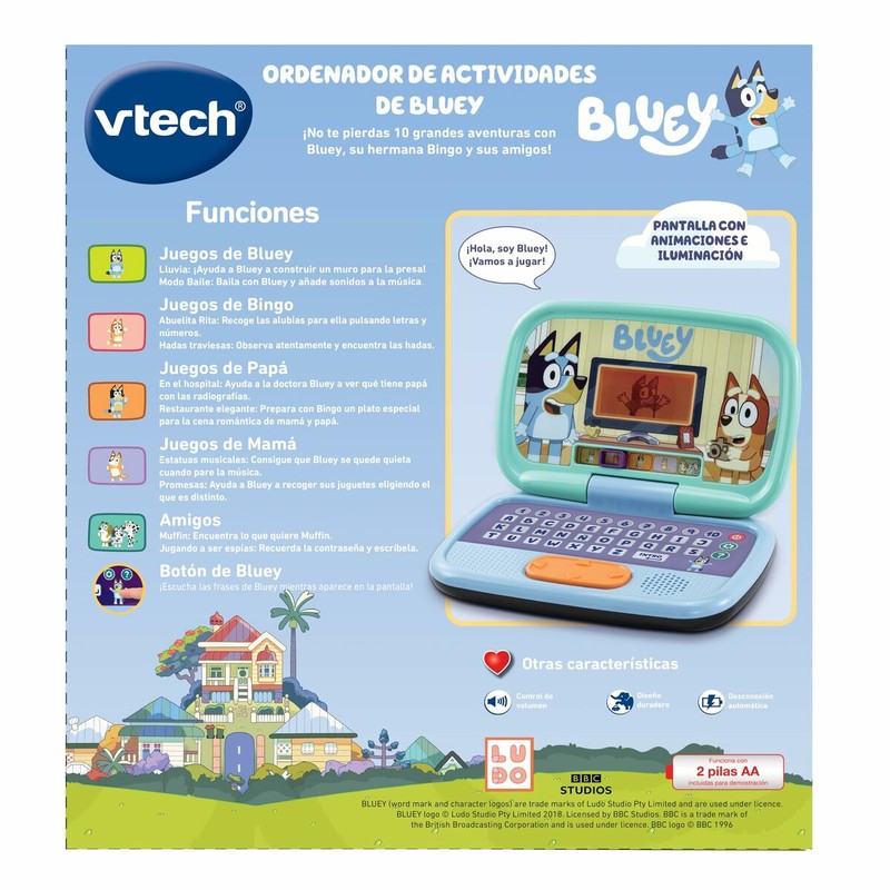 Juguetes Electrónicos Niños Vtech Bluey - Ordenador Interactivo