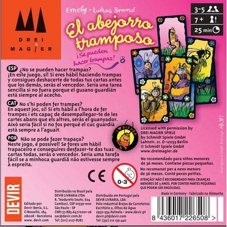 Juegos Mesa Niños: Devir El Abejorro Tramposo - Juego de Cartas Familiar