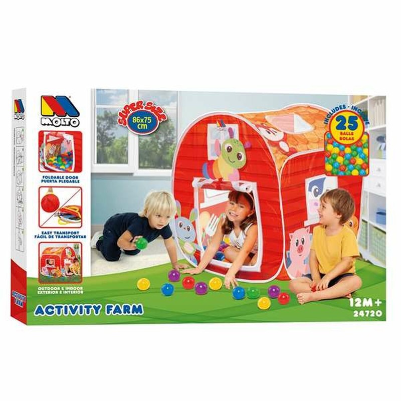 Juguetes Exterior Niños: Piscina de Bolas Moltó Granja +25 Bolas