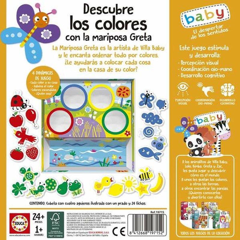 Juegos Mesa Niños Educa: Descubre Colores Mariposa Greta