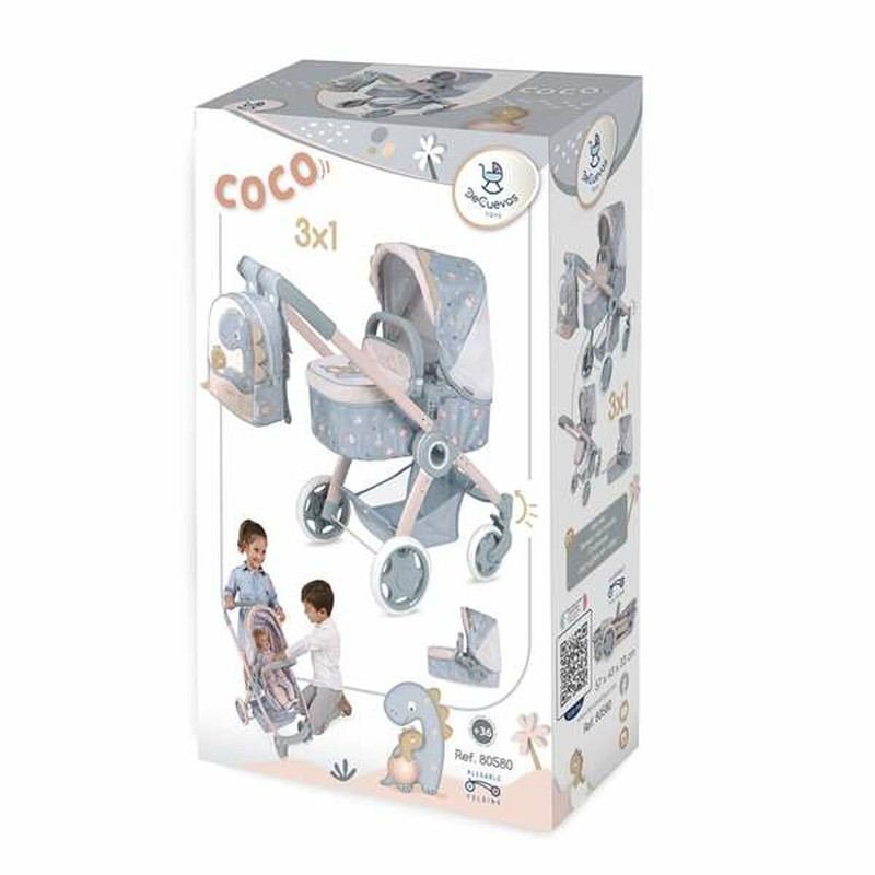 Muñecas Niñas - Carrito Decuevas Coco Plegable 3 en 1