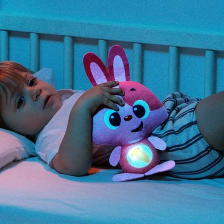 Peluches Niños Moltó Gusy luz Baby Bunny Rosa con Sonido