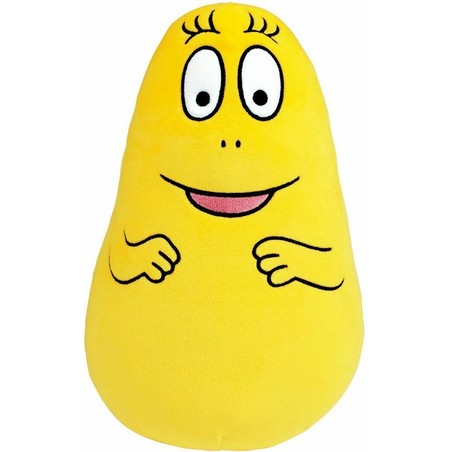 Detalle de un peluche Barbapapa suave, ideal para bebés