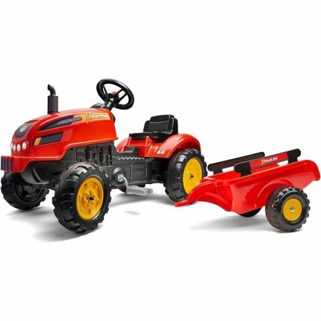 Juguetes Exterior Niños: Tractor a Pedales Falk Rojo con Remolque - Compra online en MegaJuguetes