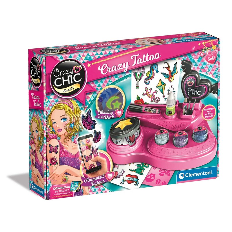 Disfraces Niños: Tatuajes Temporales Clementoni Crazy Tattoo Studio