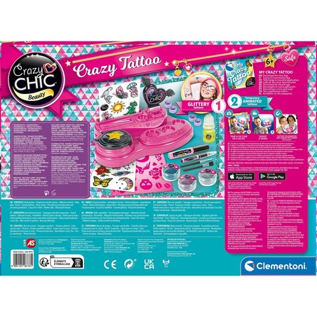 Disfraces Niños: Tatuajes Temporales Clementoni Crazy Tattoo Studio