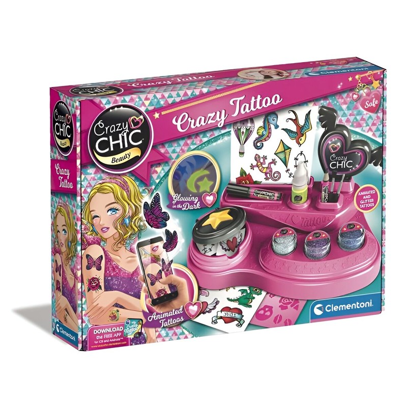 Disfraces Niños: Tatuajes Temporales Clementoni Crazy Tattoo Studio