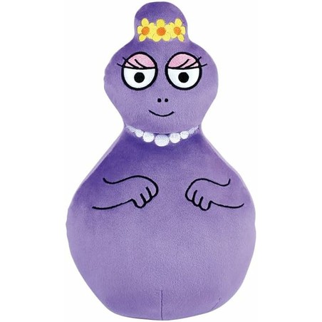 Primer plano de un peluche Barbapapa, juguete sensorial bebé