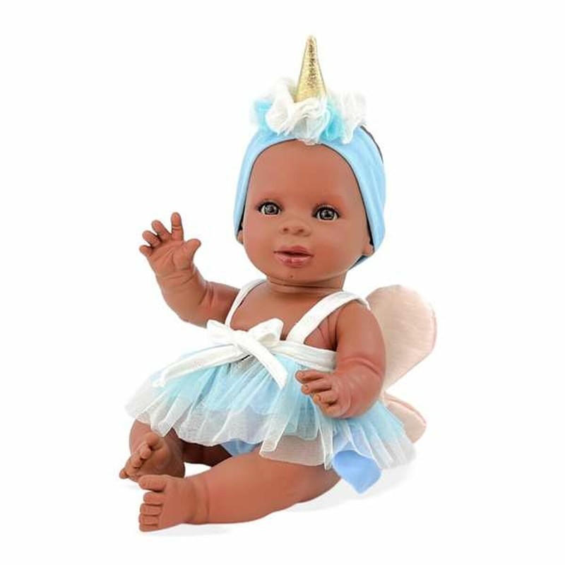 Muñecas Niñas Berjuan Andrea Baby Mulata Unicornio Azul 38 cm - Compra online en MegaJuguetes