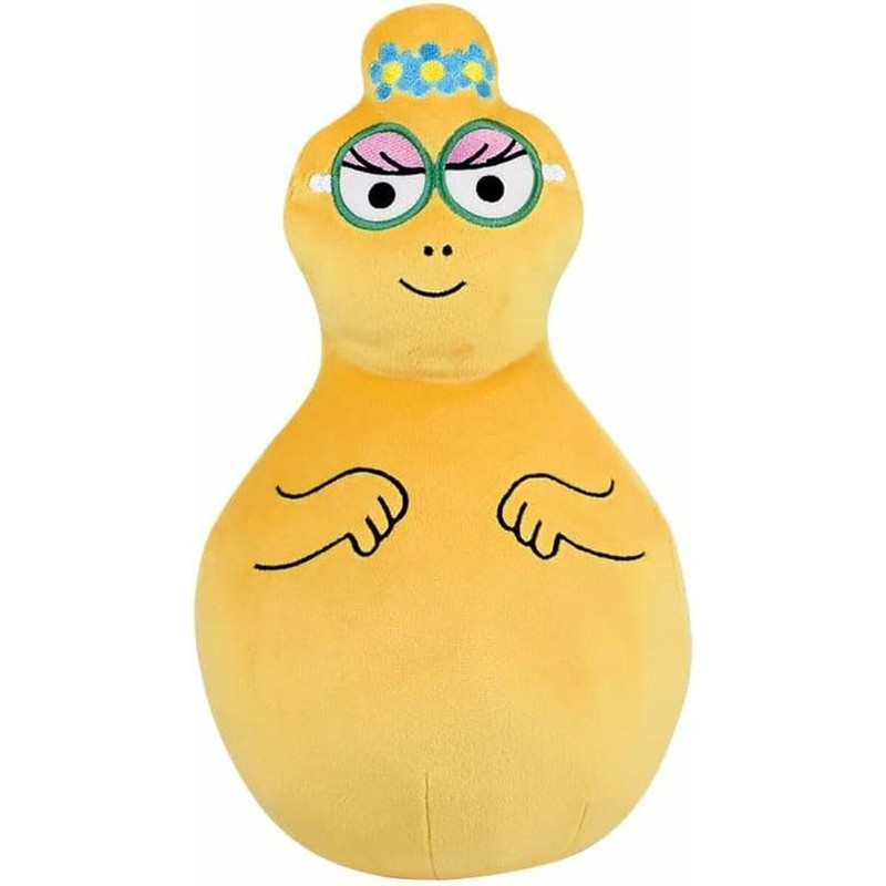 Niño abrazando un peluche Barbapapa, un regalo bebé recién nacido ideal
